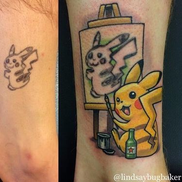 Pikachu Tattoo by Lindsay Baker #pikachu #pikachutattoo #pikachutattoos #pokemon #pokemontattoo #pokemontattoos #pokemongo #nintendo #nintendotattoo #game #gamingtattoo #LindsayBaker