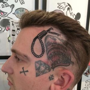 Noose face tattoo #noose #hangman #scalp #Dicky