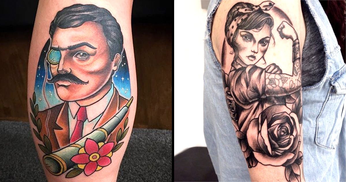 Neo Traditional Lady & Gent Tattoos by Fraser Peek • Tattoodo