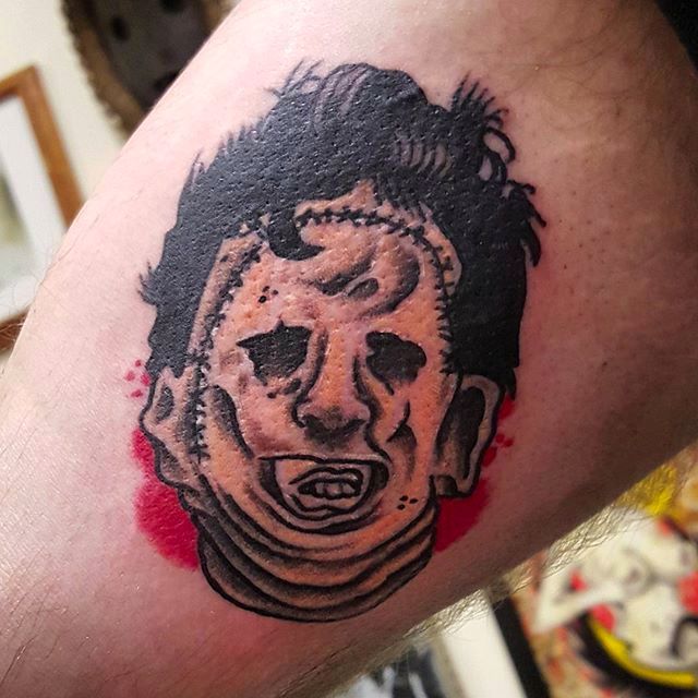Texas chainsaw massacre family color portraits healed by Joe Charles  Bullock III at Monsterland Tattoos in El Paso Texas  rtattoos