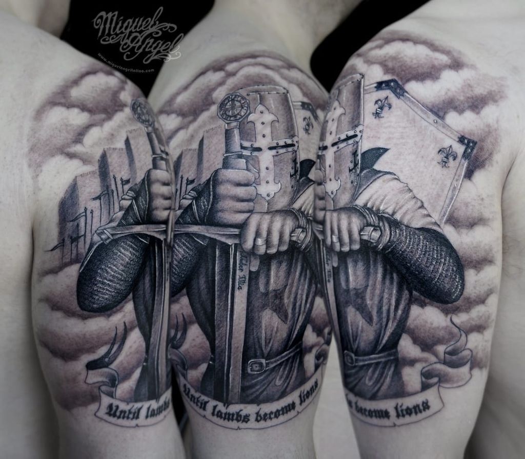 Black and grey templar knight by Miguel Angel.