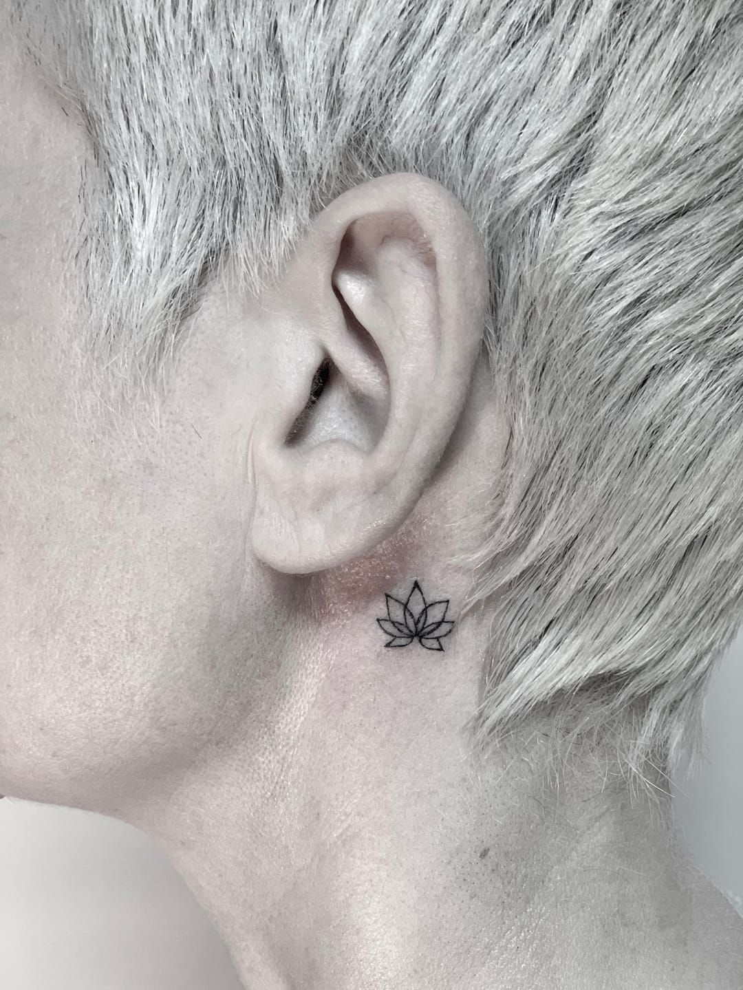 Small Deathly Hallows Behind Ear Tattoo By Katie0792
