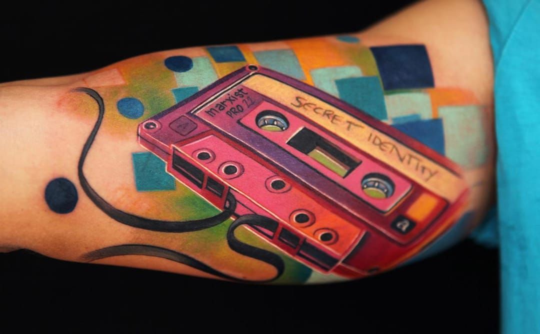 Tattoo uploaded by Red Baron Ink  Cassette tape tattoo by Miko  minimalistic blacklines  Tattoodo