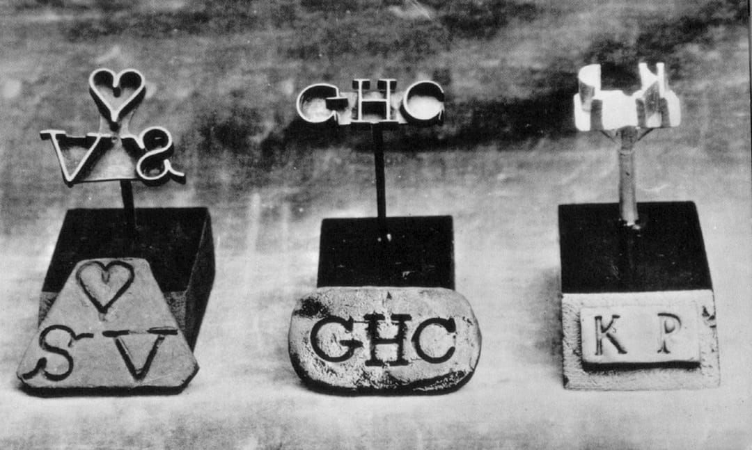 “Metal Branding Irons with Owners’ Initials”, from the Atlantic Slave Trade and Slave Life in the Americas collection. Image ref. H019