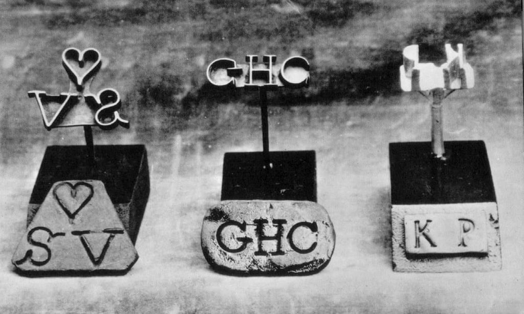 “Metal Branding Irons with Owners’ Initials”, from the Atlantic Slave Trade and Slave Life in the Americas collection. Image ref. H019