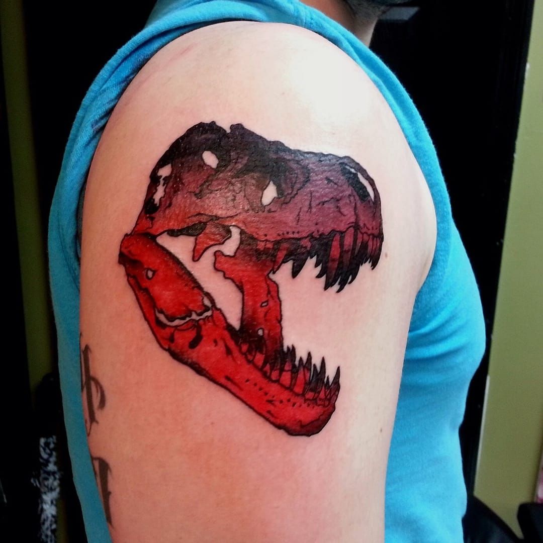 T-rex skull tattoo