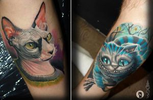 Awesome cat portrait tattoos