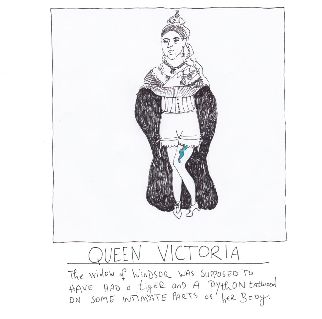 Queen Vic tattoo drawing