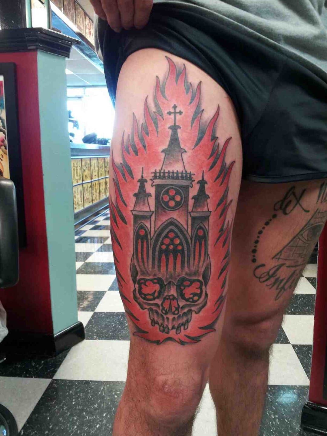 Set of burning churches. / Conspiracy Inc. Tattoo