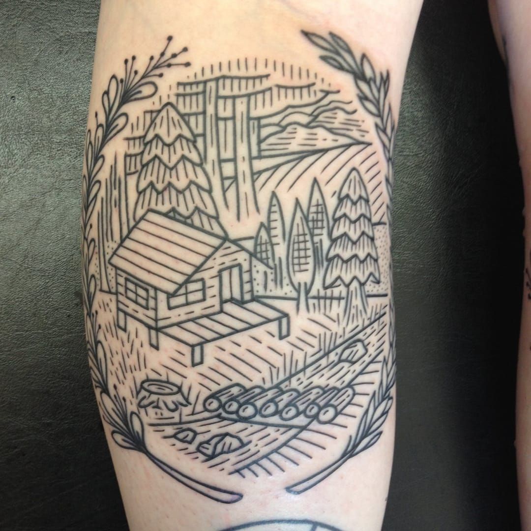 Cabin Mountain Nature Forest Tattoo Jackie Rabbit by jackierabbit12 on  DeviantArt
