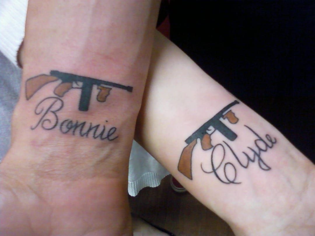 BRIAN KELLY ARMY  Double British Bonnie  Clyde partner tattoos