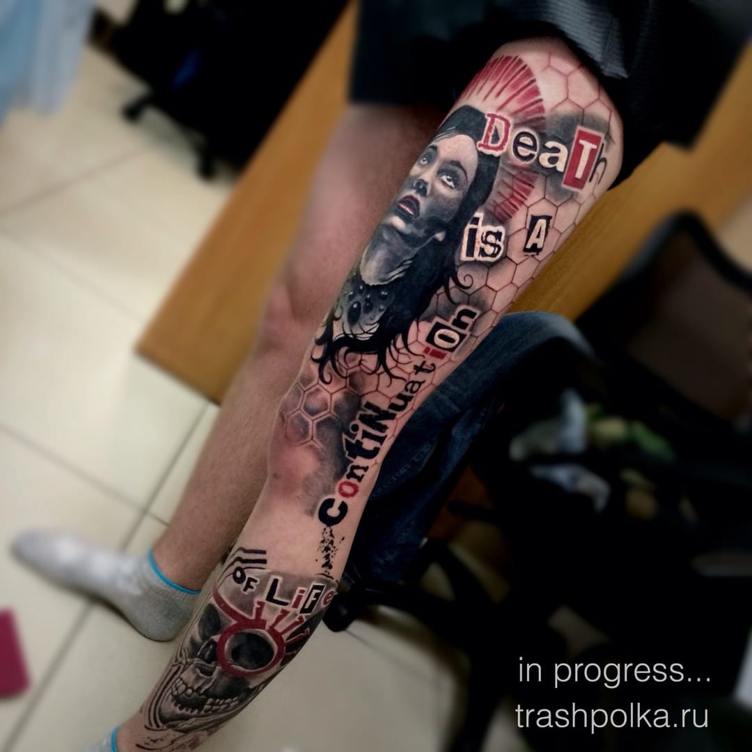 Trash polka tattoo by Constantine Novikov #constantinenovikov #trashpolka