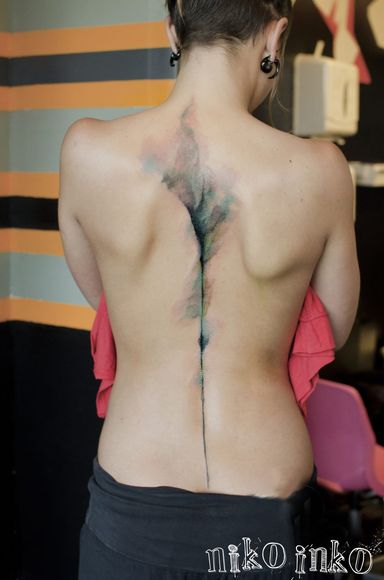 18 Awesome Spine Line Tattoos