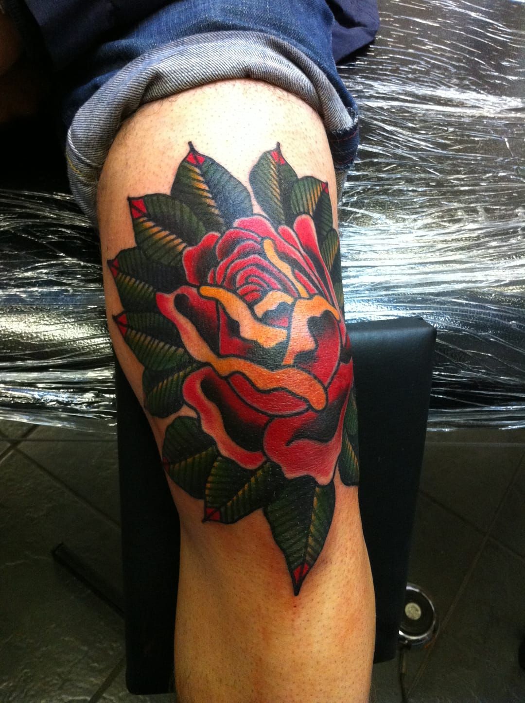 Tattoo old art  Rose on knee inkeeze    rose  Facebook