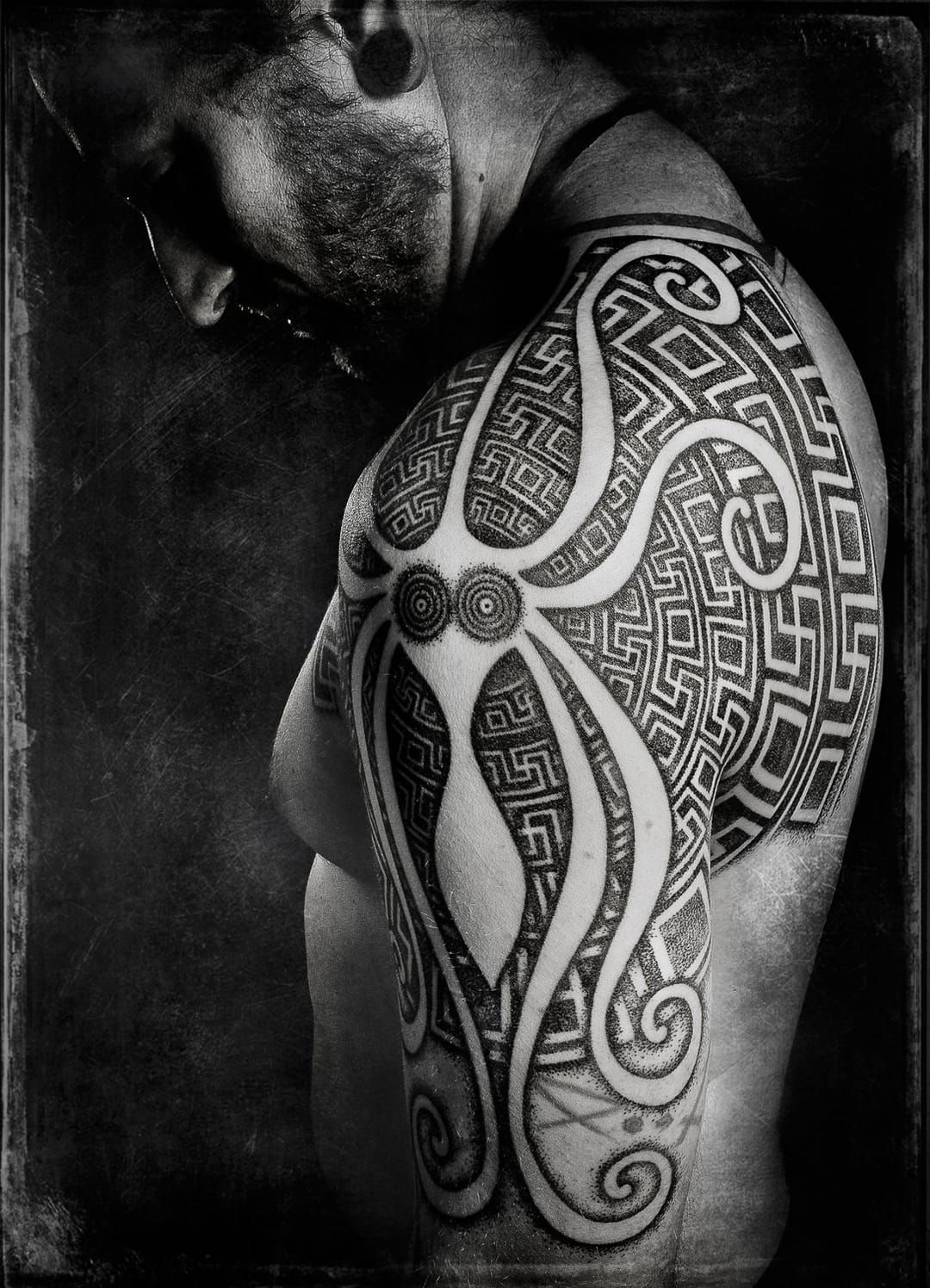 Negative space sleeve by tattooist MAIC  Tattoogridnet