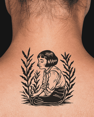 Girl and Plants Tattoo