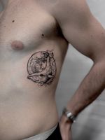 Whale and Moon/Planet Tattoo