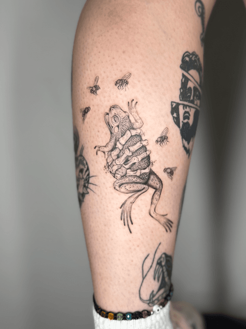 Frog with Bones and Bees