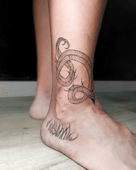 Coiled Snake and Grass