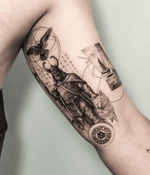 Viking Warrior with Wolf and Symbols