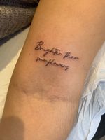 Script Lettering 'Brighter than sunflowers' Tattoo