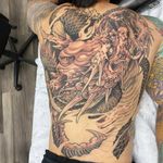 One of my favorite subjects to tattoo. Work in progress. #dragon#dragontattoo#japanese#japanesetattoo#asian#asiantattoo#chinese#chinesetattoo#bng#bnginksociety#blackandgreytattoo#backtattoo#ikonik#ikonikink