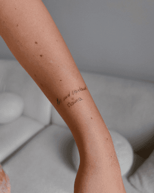 Small lettering tattoo style