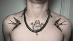 Swallows and Frog Tattoo