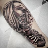 Grim reaper for @leodiggins today, cheers dude! - - - - - - - - #blackandgrey#blackandgreytattoo#blackandgreytattoos#blackandgreyallday#neo#neotrad#neotraditional#neotraditionaltattoo#neotraditionaltattoos#skull#skulltattoo#grimreaper#grimreapertattoo#shrunkenhead#sythe#shrunkenheadtattoo#blackworkers#newtraditional#newtraditionaltattoo