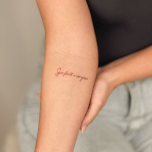 Small lettering tattoo style