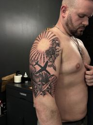Black and Gray Travel Theme Sleeve