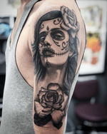 Sugar Skull Woman with Roses