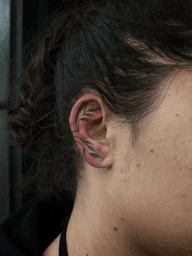 Ear tattoo Leaves tattoo