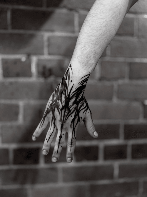 Abstract Hand Tattoo