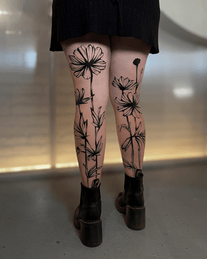 Floral tattoo style