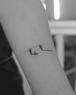 Silhouetted Figures with Dog