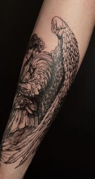 Realism tattoo of Angel Michael