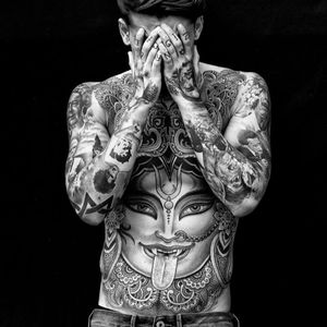#tattoomodel #blackandgrey #kali #bodysuit #sleeve