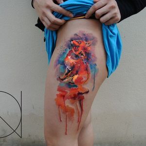 #ondrash #watercolor #fox tattoo