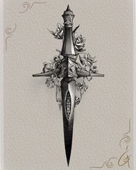 Ornate Dagger with Flowers