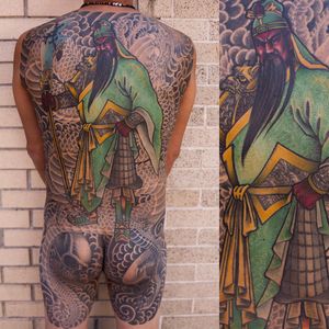Tattoo by danhvu_baangbaang #japnesetattoo #asian_inkandart #asiantattoo #dotworktattoo #tattooing #pointillism #guanyu #inkman_tattoo