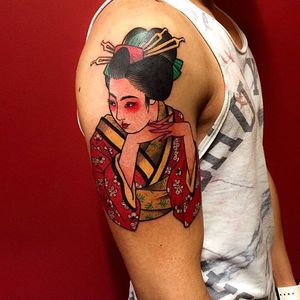 #tattoooftheday #japanese #color #geisha