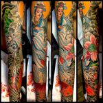 Kannon, Lotus, & Koi Sleeve made at Kings Avenue Tattoo #kannon #lotus #koi #water #sleeve #mikerubendall #kingsavenue #kingsave