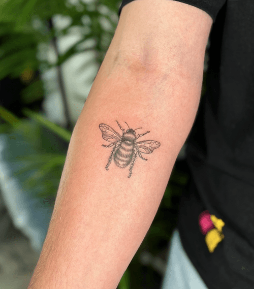 Detailed Bee Tattoo