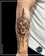 geometric lion #liontattoo #liontattoodesign #geometrictattoo #geometricliontattoo #forarmtattoo #tattooinlindon #lion #tattoo #tattooideas #tattooed
