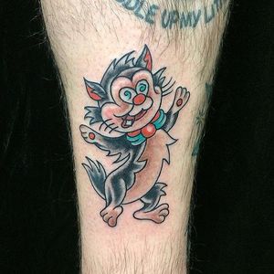 Tattoo uploaded by Fine Line Tattoo • Crazy cat by Dale! • Tattoodo