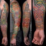 #tiki #arm #sleeve #tattoo by #tattooer #anilgupta #color #custom #tattoos #ink_ig #taot #mastertattoos #inklinestudionyc #lowereastsidenyc