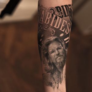 #jeffbridges #portrait #blackandgrey #tattoo #realistic
