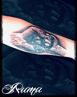 Parent and Child Hands Tattoo