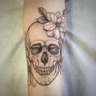 Skull with Floral Elements